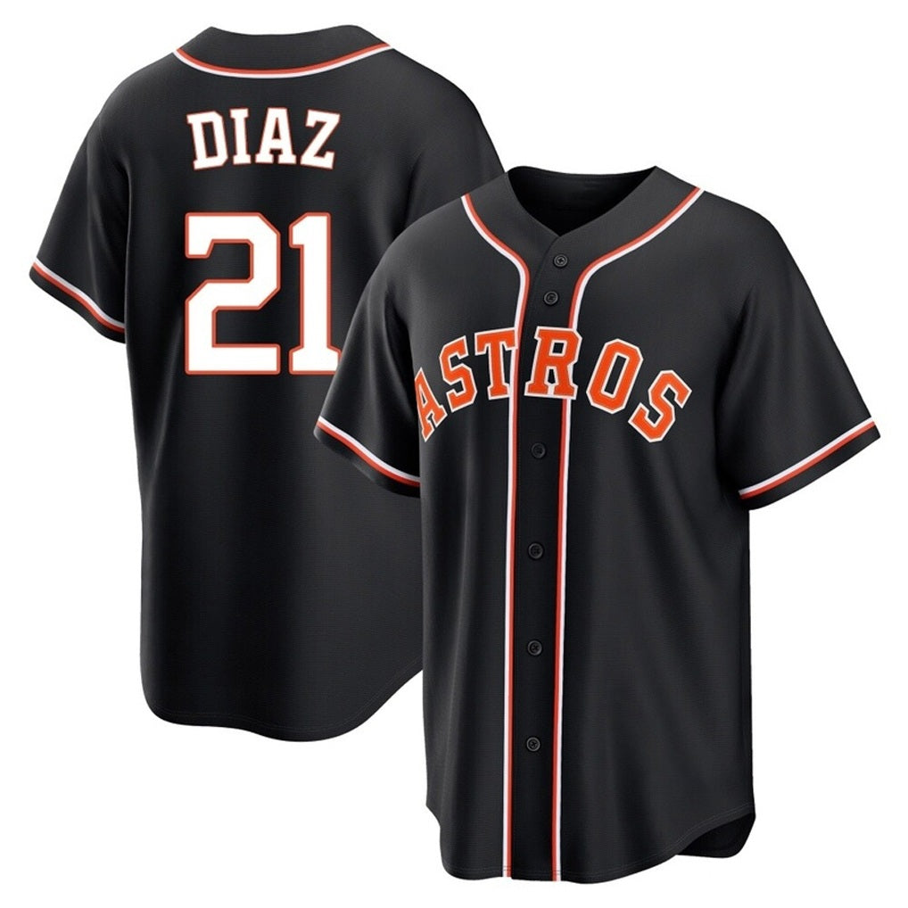 Houston Astros #21 Yainer Diaz Player Black Fotopoulosg Fashion Out Home Game Stitched Jerseys