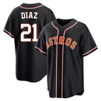 Houston Astros #21 Yainer Diaz Player Black Fotopoulosg Fashion Out Home Game Stitched Jerseys