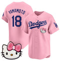 Los Angeles Dodgers #18 Yoshinobu Yamamoto Pink Fotopoulosg 2025 Hello Kitty Vapor Limited Stitched Jersey