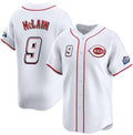 Cincinnati Reds #9 Matt McLain White Fotopoulosg 2025 Speedway Classic Home Limited Stitched Jersey