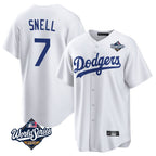 Los Angeles Dodgers #7 Blake Snell Player White Fotopoulosg Game World Series Stitched Jerseys