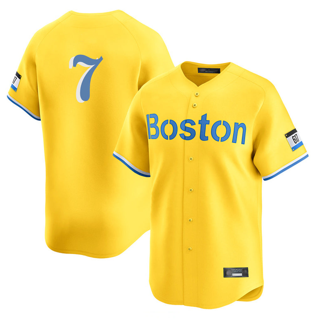 Boston Red Sox #7 Masataka Yoshida Player Yellow Fotopoulosg Limited Home Game Stitched Jerseys1