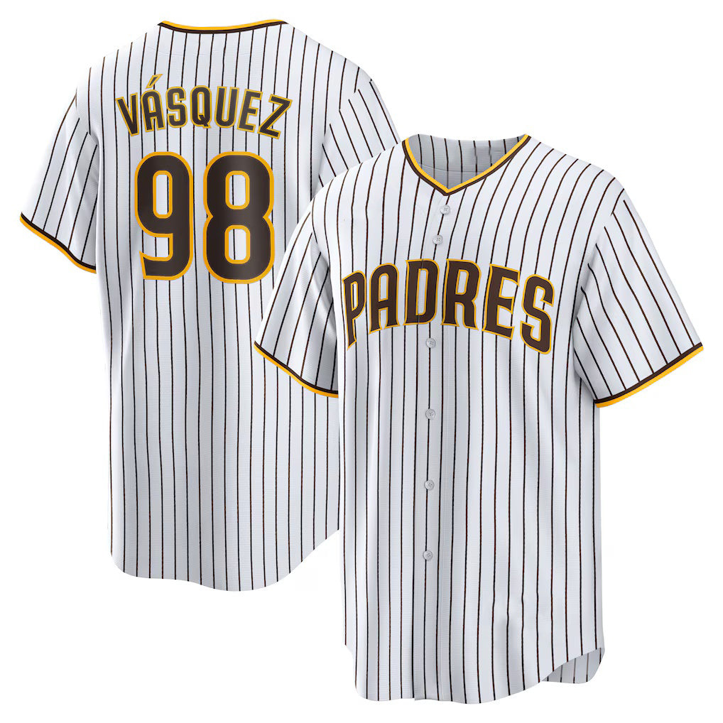 San Diego Padres #98 Randy Vasquez White Fotopoulosg Home Replica Jersey