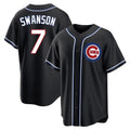 Chicago Cubs #7 Dansby Swanson Player Black Fotopoulosg Fashion Out Game Stitched Jerseys