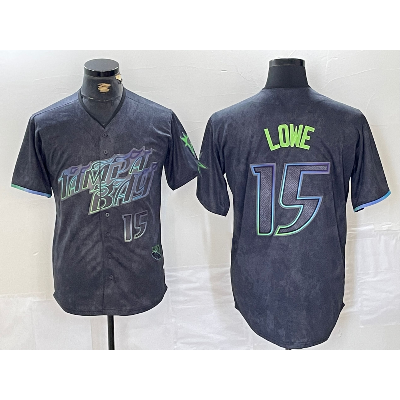 Tampa Bay Rays #15 Josh Lowe Number Charcoal Fotopoulosg 2024 City Connect Limited Stitched Jersey 2