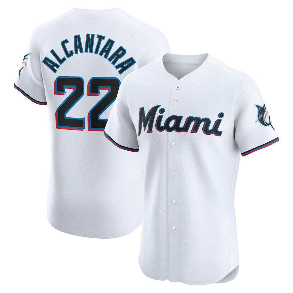 Miami Marlins #22 Sandy Alcantara White Fotopoulosg Home Elite Jersey