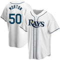 Tampa Bay Rays Replica #50 Charlie Morton White Fotopoulosg Home Jersey