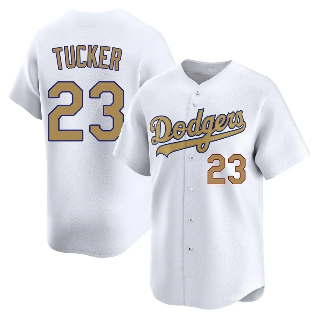 Los Angeles Dodgers #23 Kyle Tucker Player White Gold Fotopoulosg Collection Limited Home Stitched Jerseys
