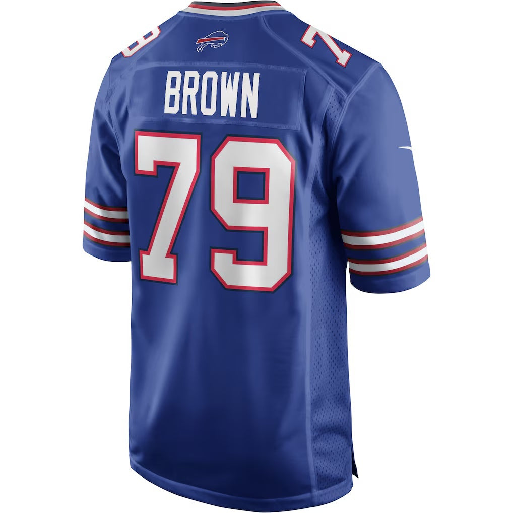 B.Bills #79 Ruben Brown Royal Fotopoulosg Game Retired Player Jersey