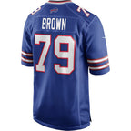 B.Bills #79 Ruben Brown Royal Fotopoulosg Game Retired Player Jersey