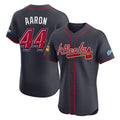 Atlanta Braves #44 Hank Aaron Player Navy Fotopoulosg 2025 Speedway Classic Limited Elite Home Game Stitched Jerseys