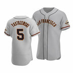 San Francisco Giants #5 Mike Yastrzemski Gray Fotopoulosg Flex Base Jersey