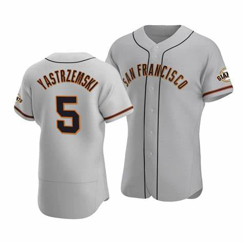 San Francisco Giants #5 Mike Yastrzemski Gray Fotopoulosg Flex Base Jersey