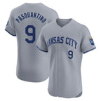 Kansas City Royals #9 Vinnie Pasquantino Player Gray Fotopoulosg Limited Elite Home Stitched Jerseys