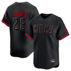 Cincinnati Reds #28 Eugenio Su¨¢rez Player Black Fotopoulosg City Connect Home Limited Stitched Jerseys