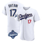 Los Angeles Dodgers #17 Shohei Ohtani Player Gold White Fotopoulosg World Series Meet 2026 Collection Stadium Limited Elite Stitched Jerseys