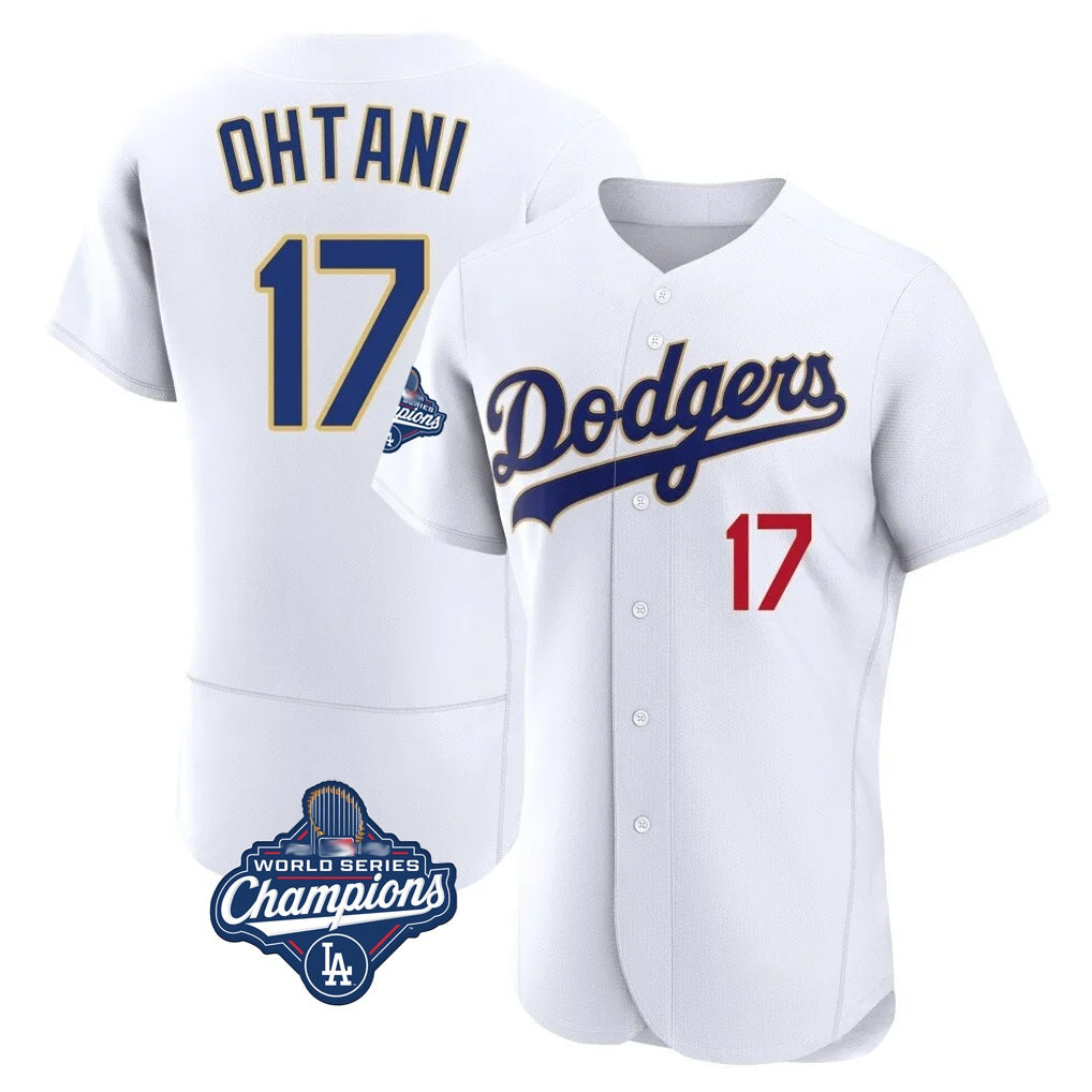 Los Angeles Dodgers #17 Shohei Ohtani Player Gold White Fotopoulosg World Series Meet 2026 Collection Stadium Limited Elite Stitched Jerseys
