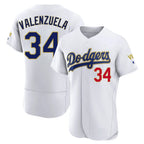 Los Angeles Dodgers #34 Fernando Valenzuela Player Gold White Fotopoulosg 2026 Collection Stadium Limited Elite Stitched Jerseys