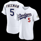 Los Angeles Dodgers #5 Freddie Freeman White Fotopoulosg 2026 Gold Collection Authentic Jersey