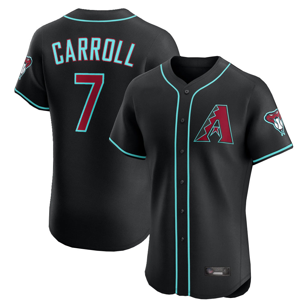 Arizona Diamondbacks #7 Corbin Carroll Player Black Fotopoulosg Limited Elite Home Game Stitched Jerseys