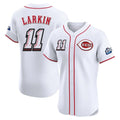 Cincinnati Reds #11 Barry Larkin Player White Fotopoulosg Speedway Classic Limited Elite Home Stitched Jerseys