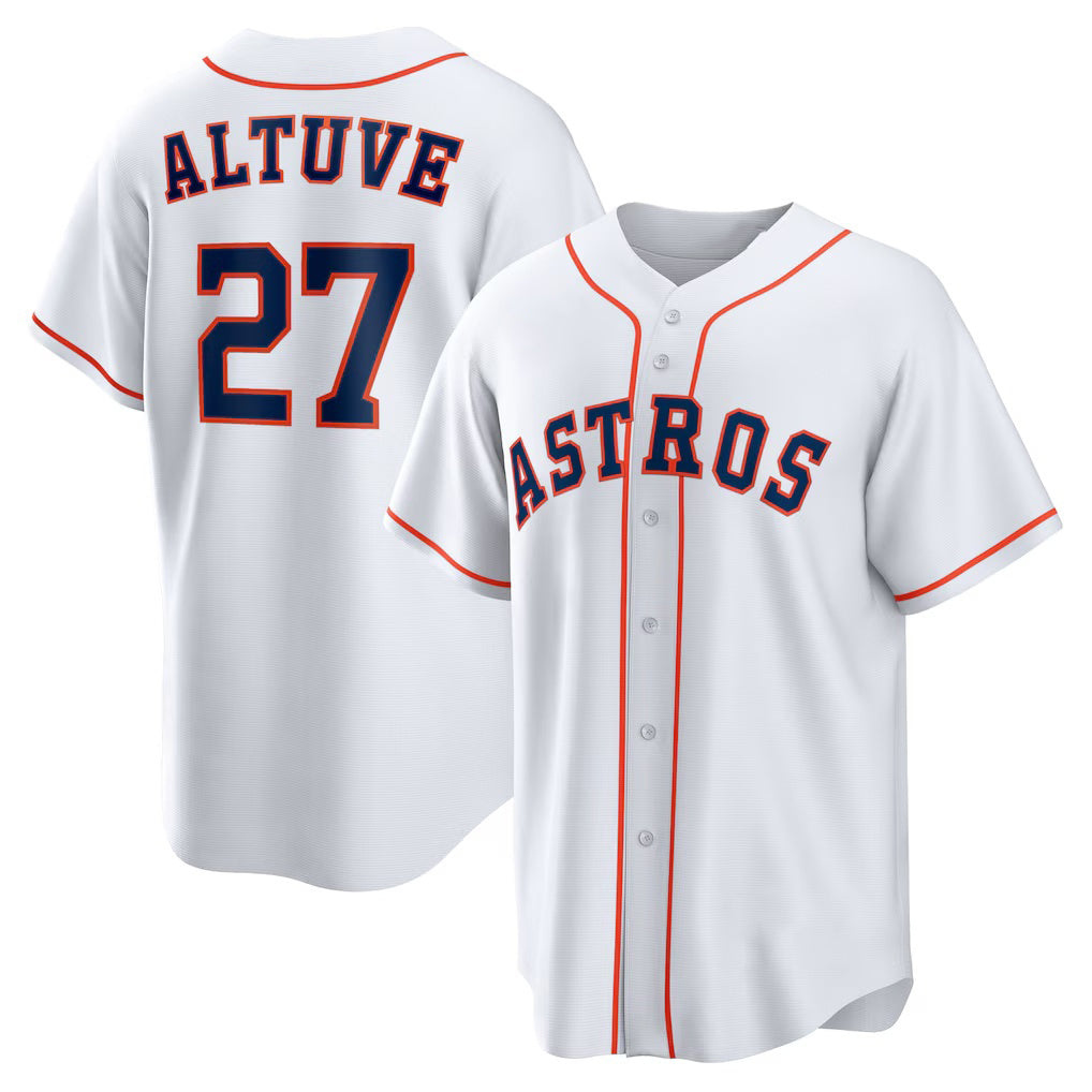 Houston Astros #27 Jose Altuve White Fotopoulosg Home Replica Player Name Jersey
