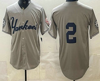 New York Yankees #2 Derek Jeter Grey Fotopoulosg Without Name Limited Jersey