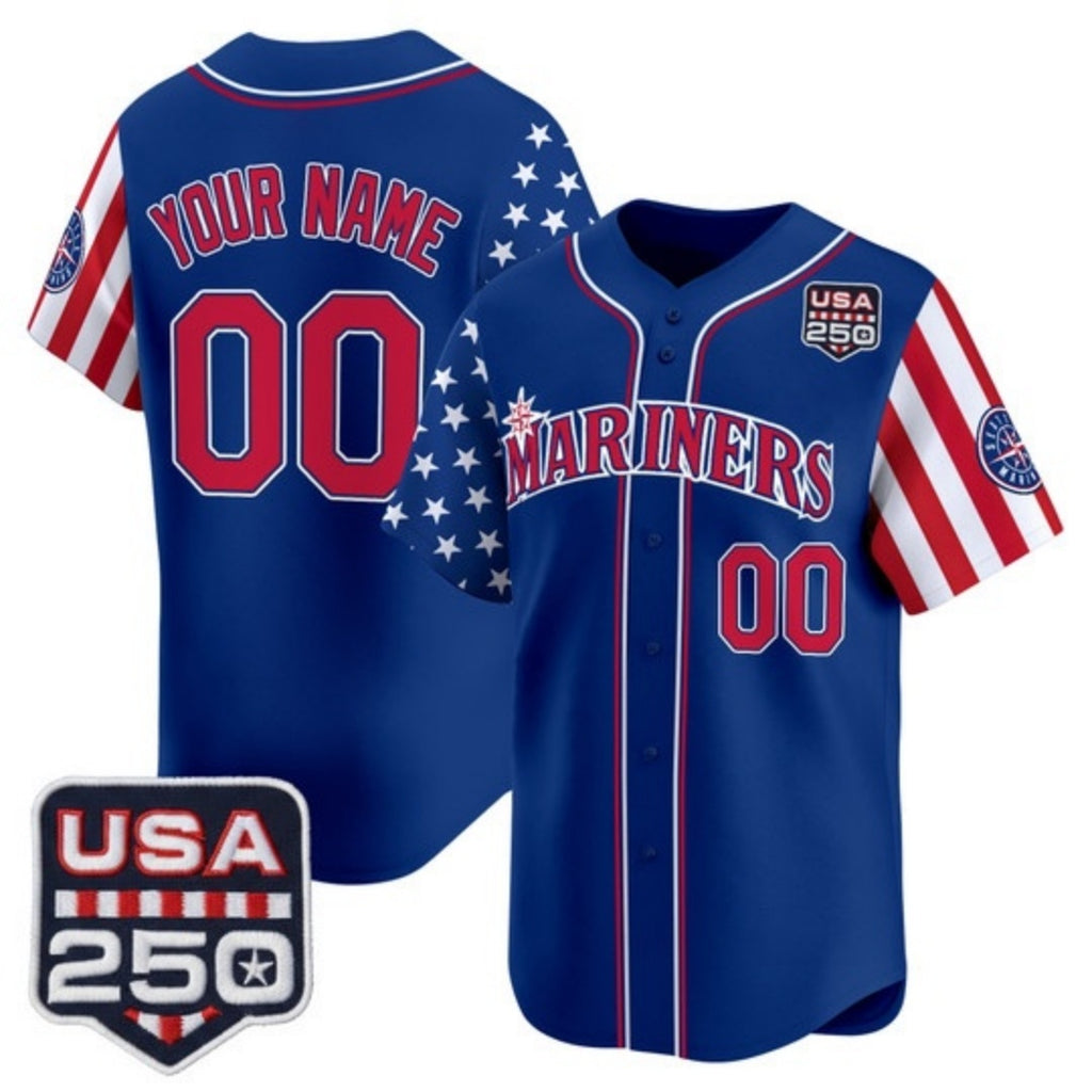Custom Seattle Mariners America 250 Edition Vapor Premier Limited Royal Fotopoulosg Stitched Jerseys