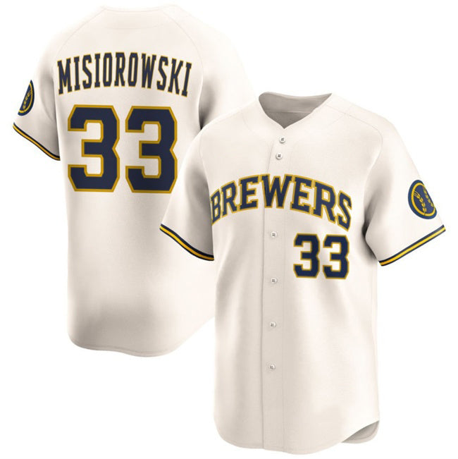 Milwaukee Brewers #33 Jacob Misiorowski Cream Fotopoulosg 2025 Limited Stitched Jersey