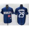 Detroit Tigers #29 Tarik Skubal Number 2024 Navy Fotopoulosg City Connect Cool Base Limited Stitched Jersey