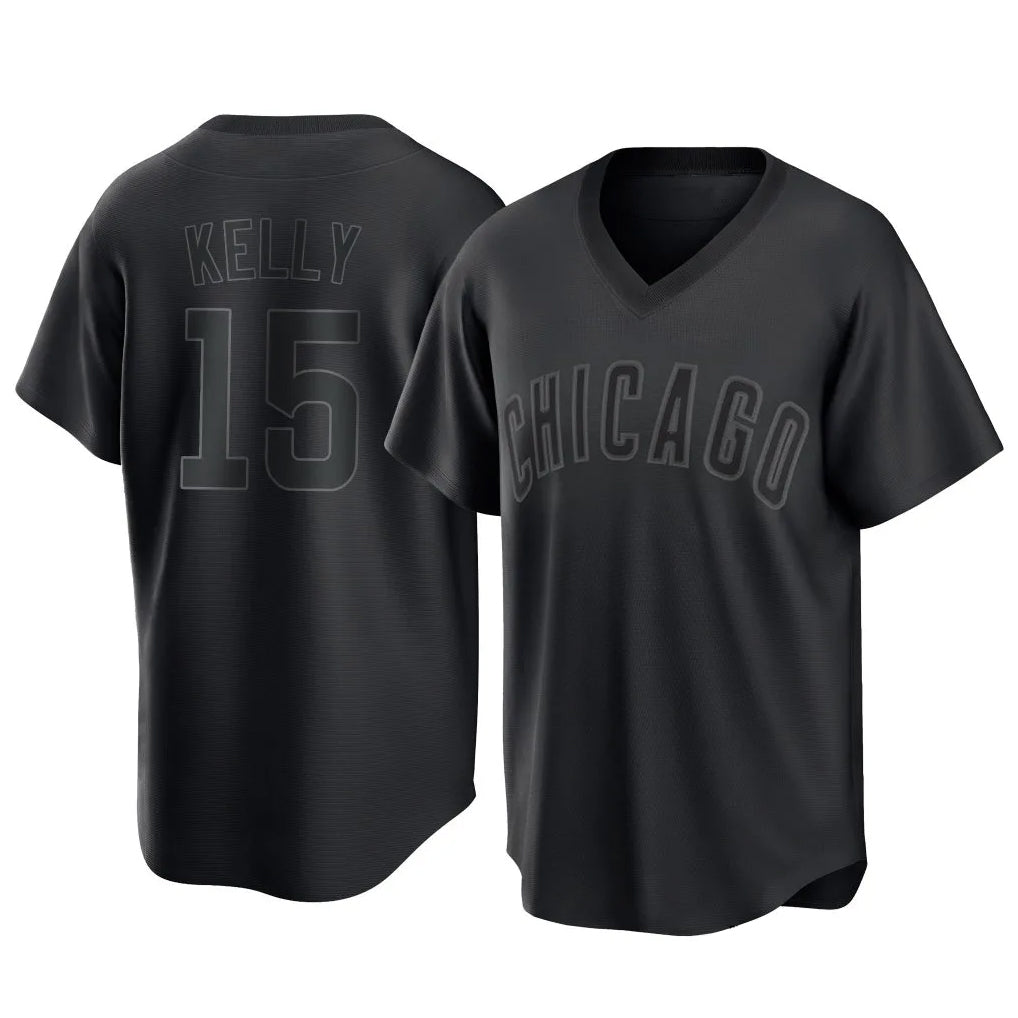 Chicago Cubs #15 Carson Kelly Player Black Fotopoulosg T-shirt Home Game Stitched Jerseys