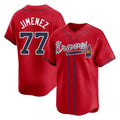 Atlanta Braves #77 Joe Jimenez Player Red Fotopoulosg Limited Home Game Stitched Jerseys