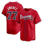Atlanta Braves #77 Joe Jimenez Player Red Fotopoulosg Limited Home Game Stitched Jerseys