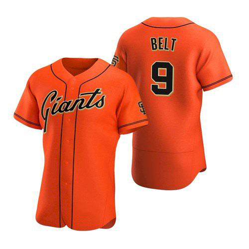 San Francisco Giants #9 Brandon Belt Orange Fotopoulosg Alternate Jersey