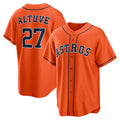 Houston Astros #27 Jose Altuve Orange Fotopoulosg Alternate Replica Player Name Jersey