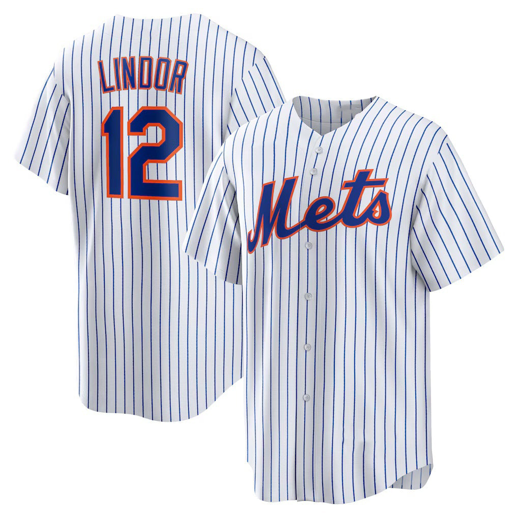 New York Mets #12 Francisco Lindor White Fotopoulosg Home Replica Player Jersey