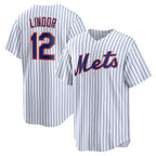 New York Mets #12 Francisco Lindor White Fotopoulosg Home Replica Player Jersey