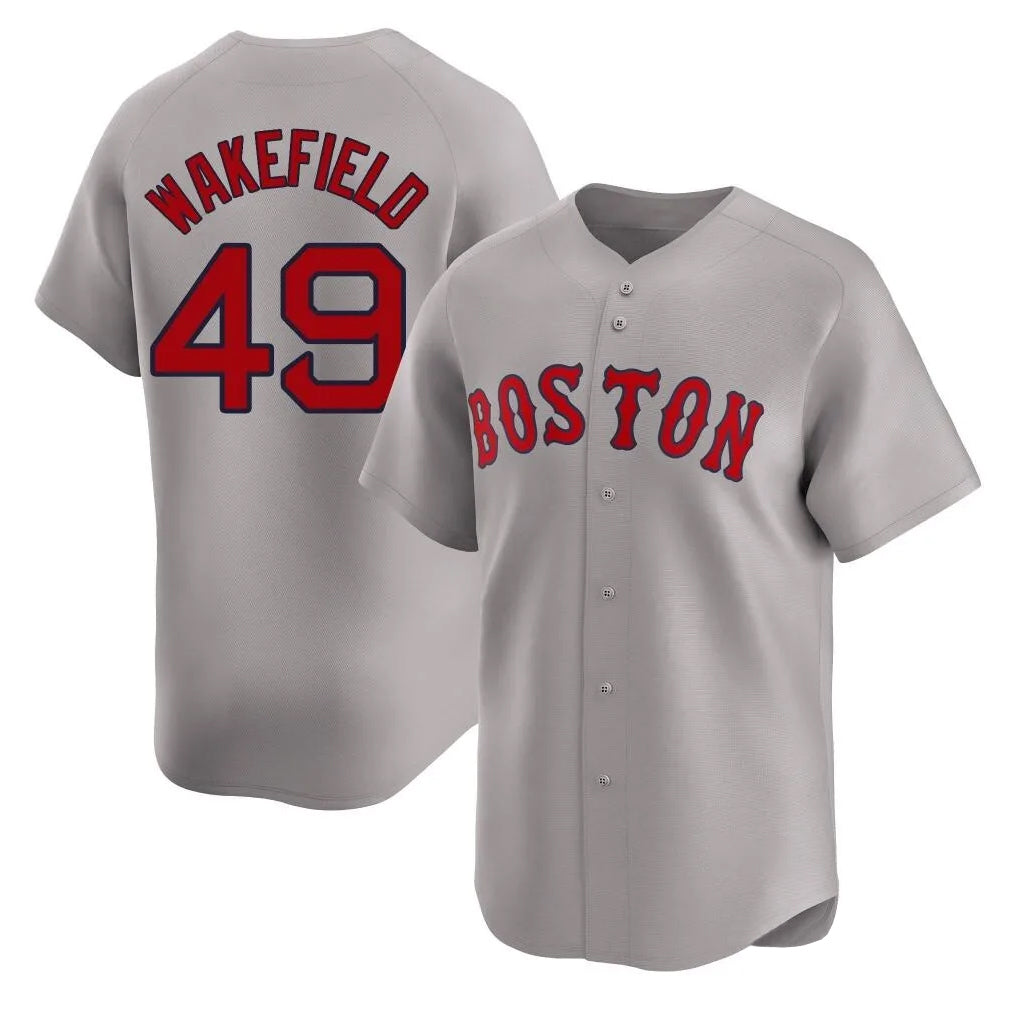 Boston Red Sox #49 Tim Wakefield Player Gray Fotopoulosg Road Limited Home Game Stitched Jerseys1