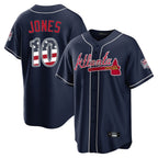 Atlanta Braves #10 Chipper Jones Player Navy Fotopoulosg USA 250 Fourth Of July Limited Home Game Stitched Jerseys