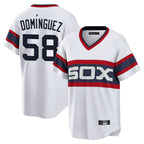 Chicago White Sox #58 Seranthony Dominguez Player White Fotopoulosg T-shirt Home Game Stitched Jerseys