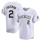 Colorado Rockies #2 Tyler Freeman Player White Fotopoulosg Limited Home Stitched Jerseys