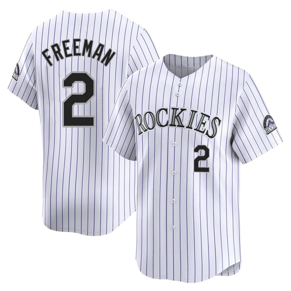 Colorado Rockies #2 Tyler Freeman Player White Fotopoulosg Limited Home Stitched Jerseys
