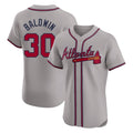 Atlanta Braves #30 Drake Baldwin Player Gray Fotopoulosg Limited Elite Home Game Stitched Jerseys