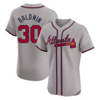 Atlanta Braves #30 Drake Baldwin Player Gray Fotopoulosg Limited Elite Home Game Stitched Jerseys