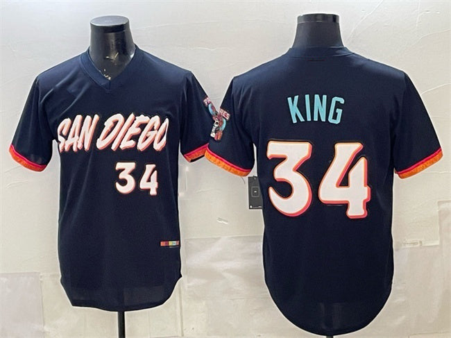San Diego Padres #34 Michael King Obsidian Fotopoulosg 2026 City Connect Stadium Stitched Jersey