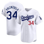 Los Angeles Dodgers #34 Fernando Valenzuela Player White Fotopoulosg Limited Home Stitched Jerseys