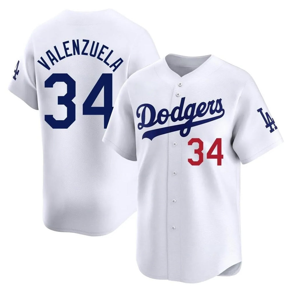 Los Angeles Dodgers #34 Fernando Valenzuela Player White Fotopoulosg Limited Home Stitched Jerseys
