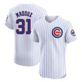 Chicago Cubs #31 Greg Maddux Player White Fotopoulosg Limited Elite Home Game Stitched Jerseys