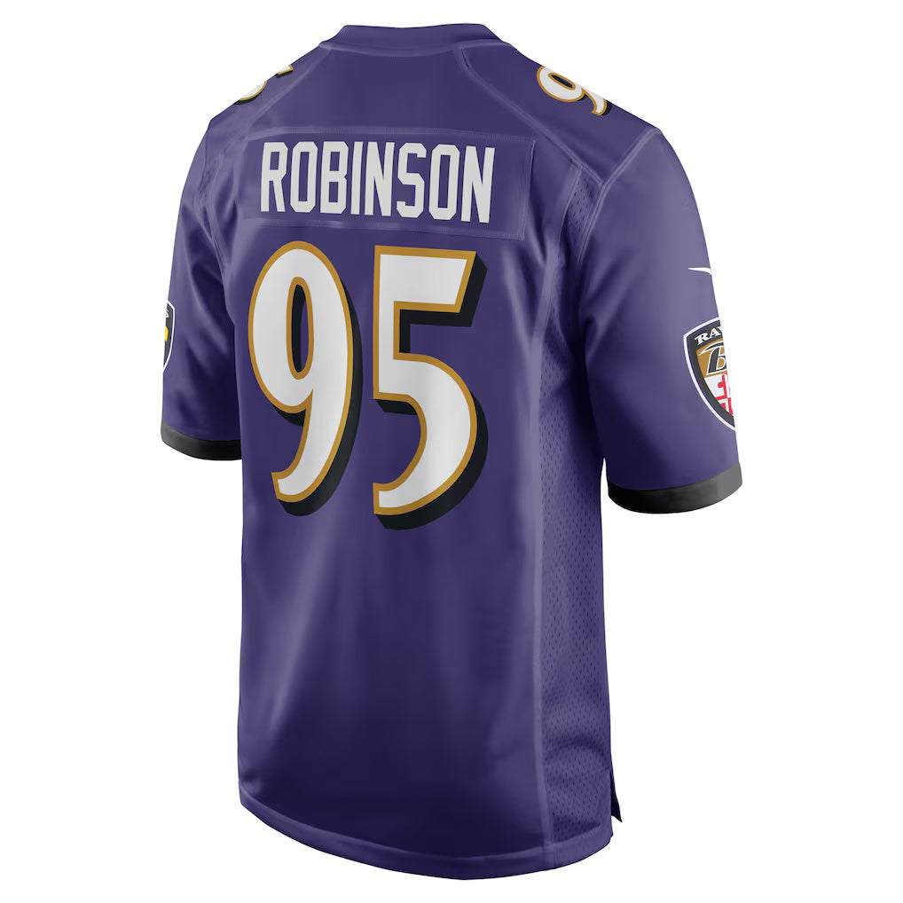 B.Ravens #95 Tavius Robinson Purple Fotopoulosg Team Game Jersey