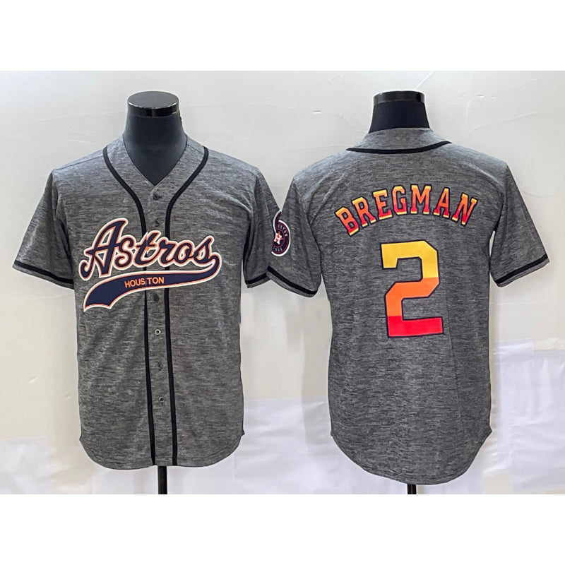 Houston Astros #2 Alex Bregman Grey Fotopoulosg Gridiron Cool Base Stitched Jersey